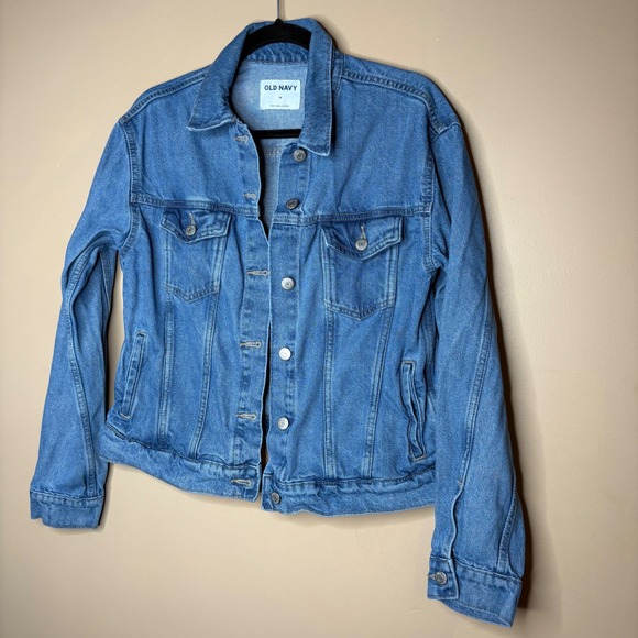 Old Navy Jackets & Blazers - Old Navy Women's‎ Blue Jean Jacket Waist Length Buttons Pockets Size Medium
